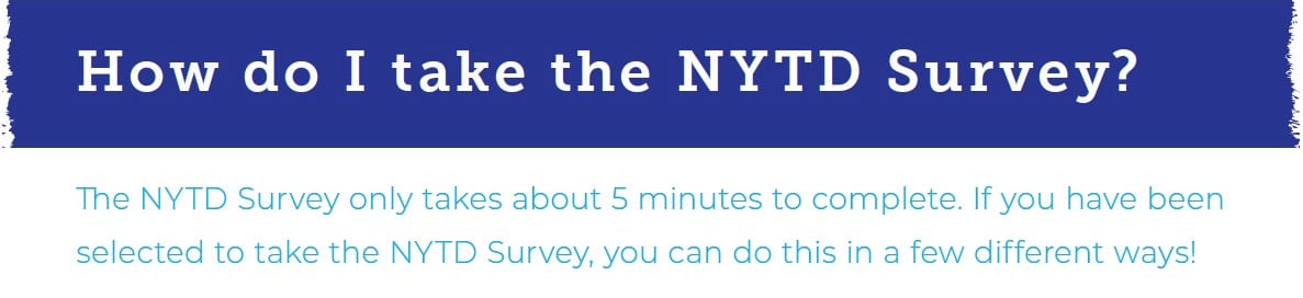 How to take the NYTD Survey